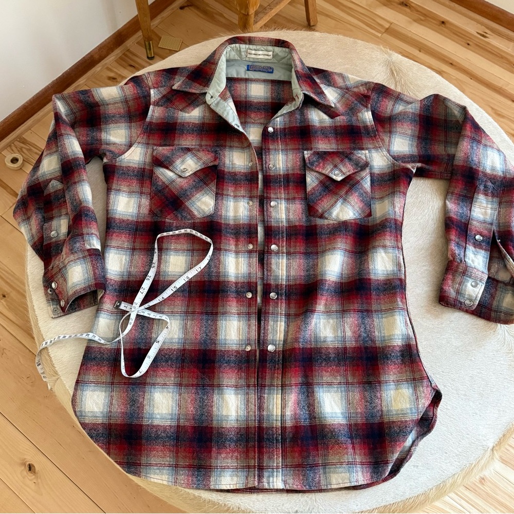 Pendleton Red and Cream Plaid Button Down Shirt m… - image 2